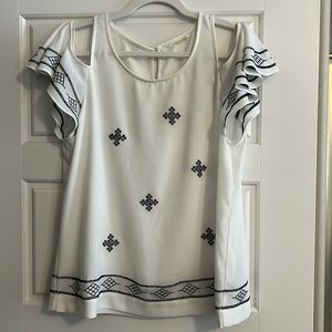 Sugarlips Aztec cold shoulder blouse